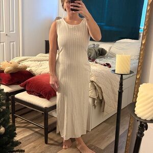Striped linen dress